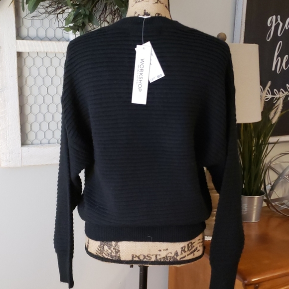Workshop republic clothing black ribbed sweater M - Picture 4 of 7